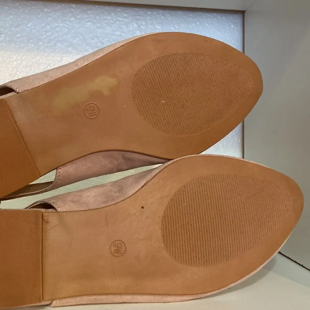 Torrid Faux Suede Tan Sling Back Bow Ballet Flat Shoe